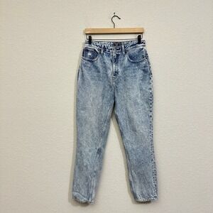 ABERCROMBIE & FITCH Curve Love High Rise Mom Jean Medium Blue